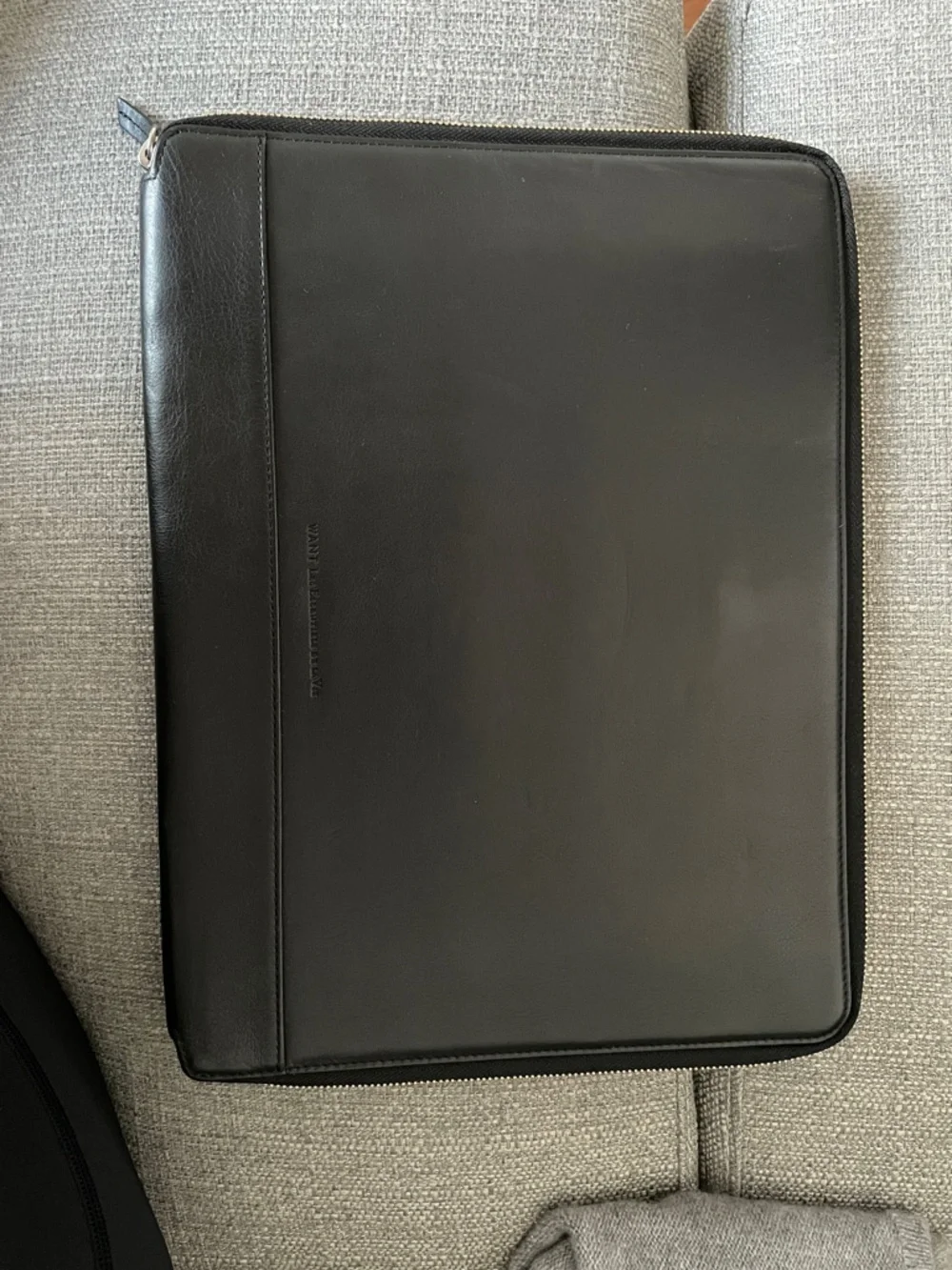 WANT Les Essentiels Black Leather Laptop Document Sleeve